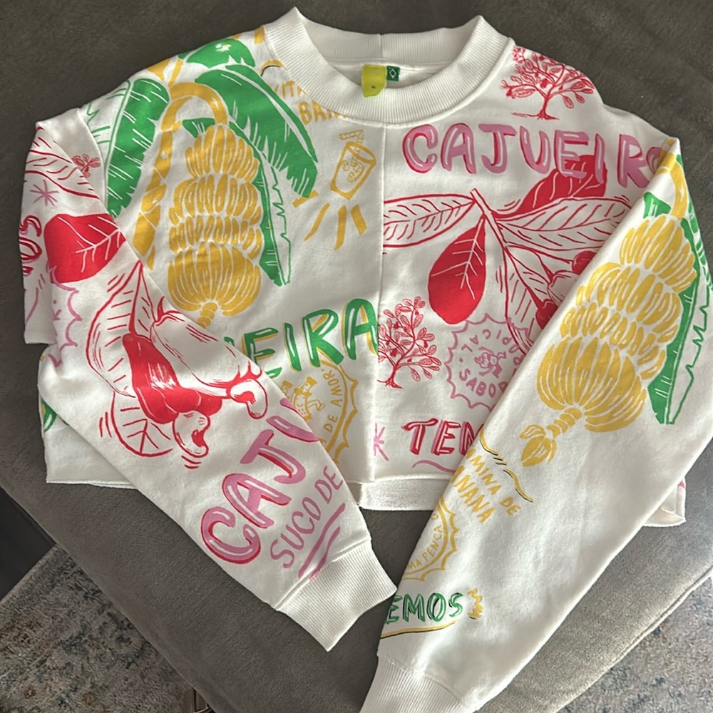 Farm Rio cropped sweatshirt size Small